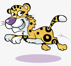 卡通可爱豹子奔跑素材