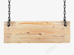 卡其色斑点用铁链挂着的木板实物素材