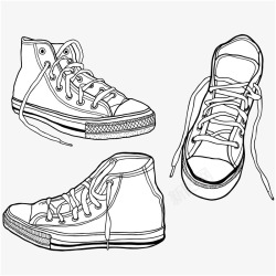 简单线条勾勒运动鞋素材