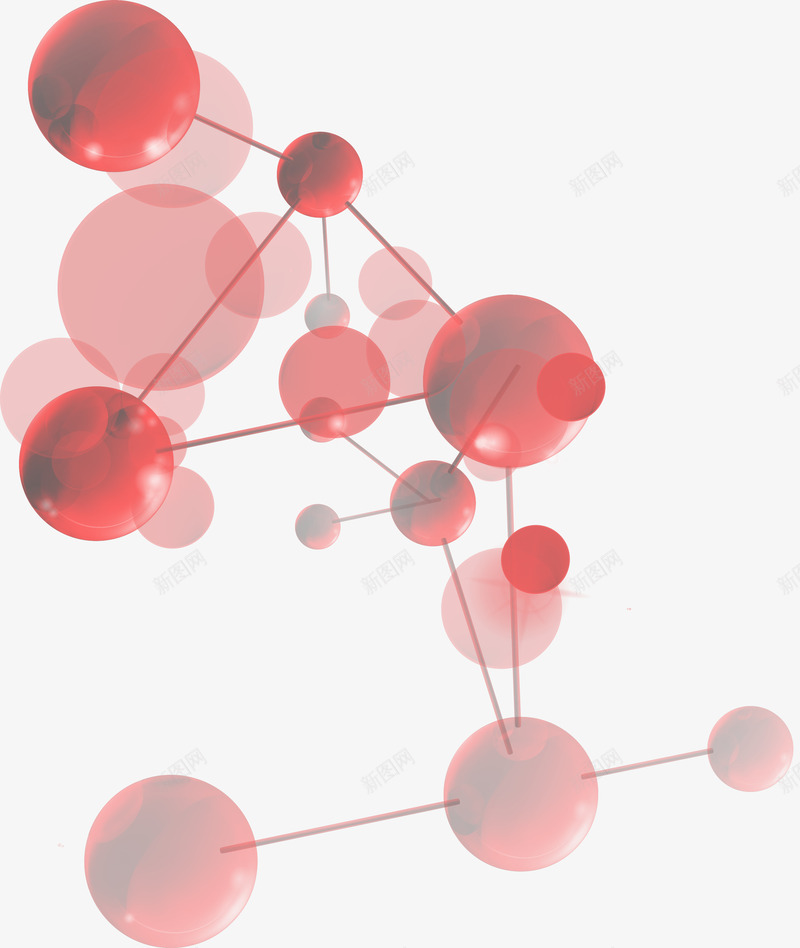 化学分子图案矢量图ai免抠素材_88icon https://88icon.com 分子 化学 科学 红色 装饰图案 矢量图