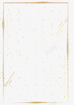 金色花朵装饰金色锡箔装饰边框高清图片