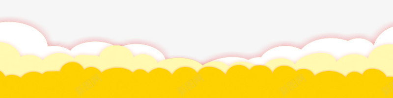黄色云朵底部装饰png免抠素材_88icon https://88icon.com 云朵 底部 素材 装饰 黄色