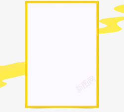 黄色简约云雾格子边框纹理素材