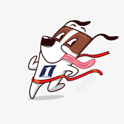 赛跑比赛的卡通小狗素材