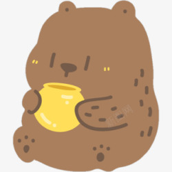 棕色罐子小熊高清图片