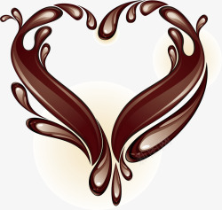 分撒的粉末巧克力创意爱心造型矢量图高清图片