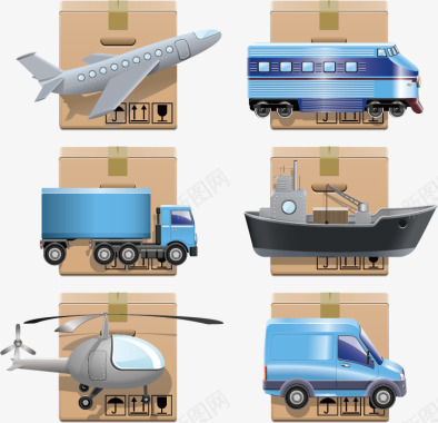 包装箱物流货运图标图标
