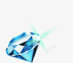 手绘蓝色钻石装饰素材