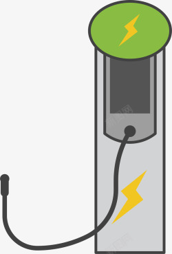 卡通城市电动汽车充电桩插图矢量图素材