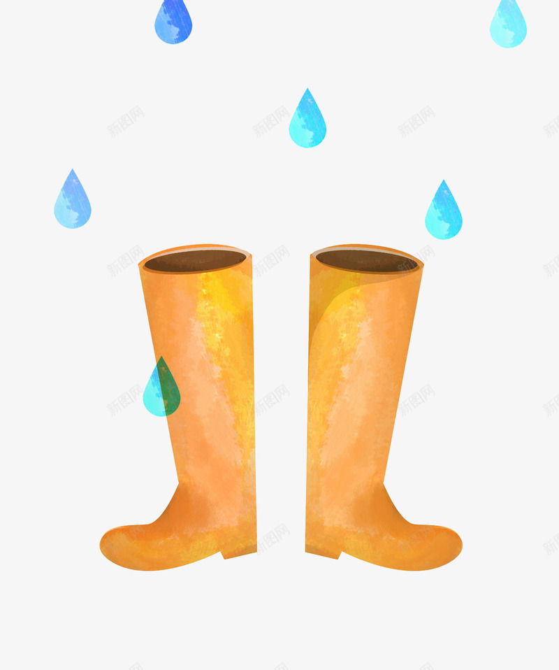 手绘水彩晕染黄色雨靴png免抠素材_88icon https://88icon.com 下雨天 手绘 晕染 水彩 雨滴 雨鞋 黄色雨靴 黄色雨鞋