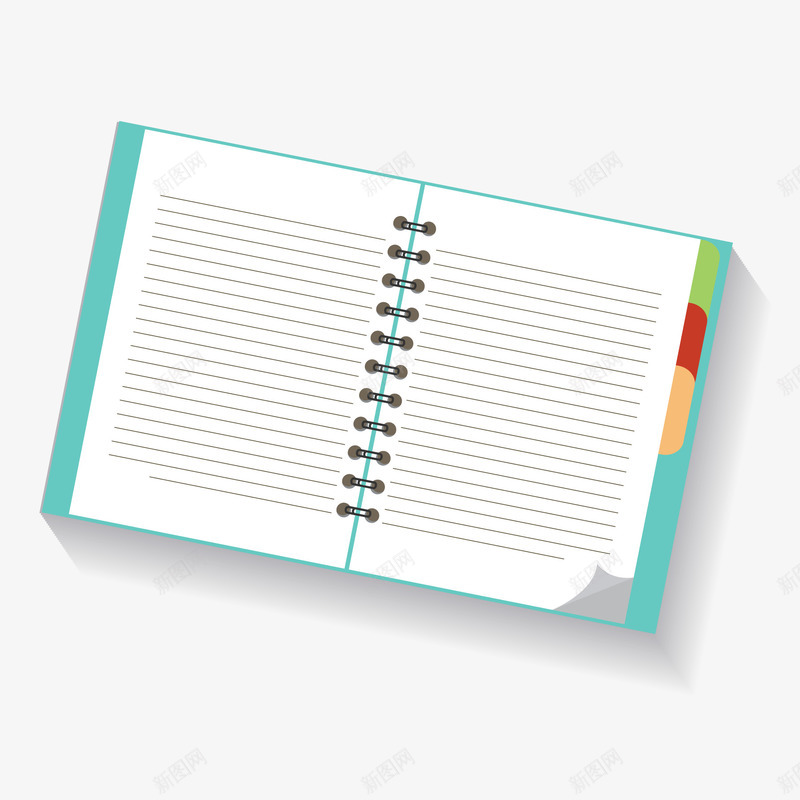 卡通扁平化笔记本矢量图ai免抠素材_88icon https://88icon.com 创意 卡通 学习用品 扁平化 笔记本 矢量图