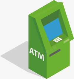 农行ATM机卡通取款机矢量图高清图片