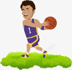 篮球运动员人物插画矢量图素材