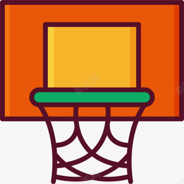 篮球icon可爱扁平化篮板图标图标