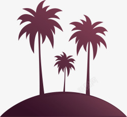 椰子树剪影夏天海岛度假椰子树矢量图高清图片