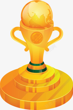 金色足球比赛奖杯矢量图素材