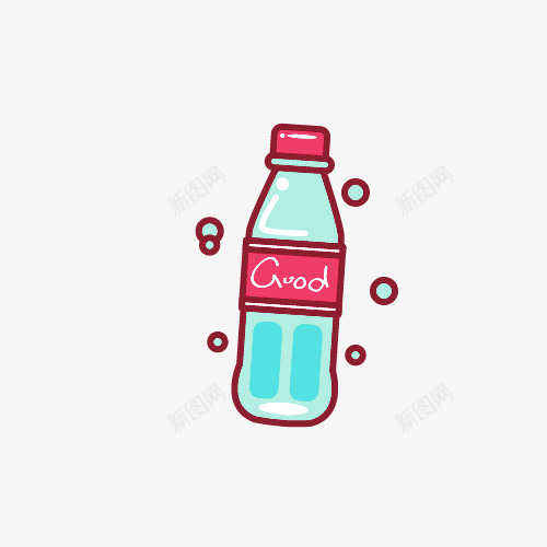 可口可乐瓶卡通手绘png免抠素材_88icon https://88icon.com 卡通 可乐 可口 可口可乐 饮料