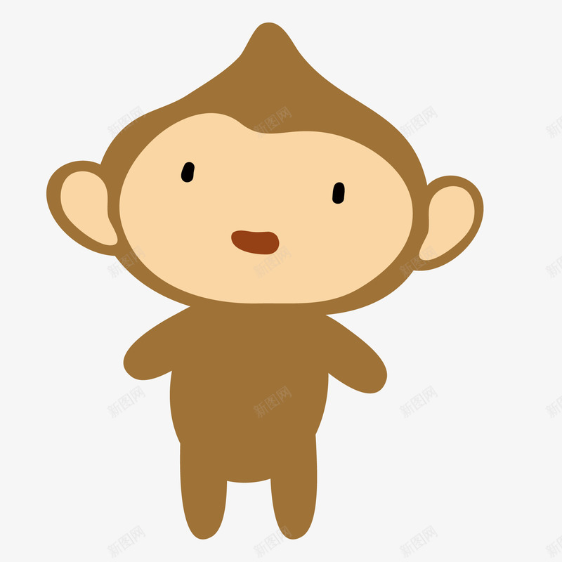 卡通手绘小猴子矢量图ai免抠素材_88icon https://88icon.com 动物 动物园 卡通 小猴子 手绘 棕色 森林 水彩 矢量图