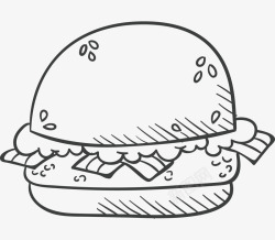 食物插图手绘汉堡包高清图片