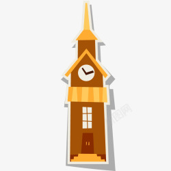 尖顶房子棕色尖顶钟楼高清图片