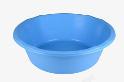 蓝色圆形水盆塑胶制品实物素材