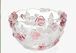 透明玻璃镜面碗大号玫瑰花水晶果盘高清图片