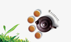 中国风茶道茶具装饰素材