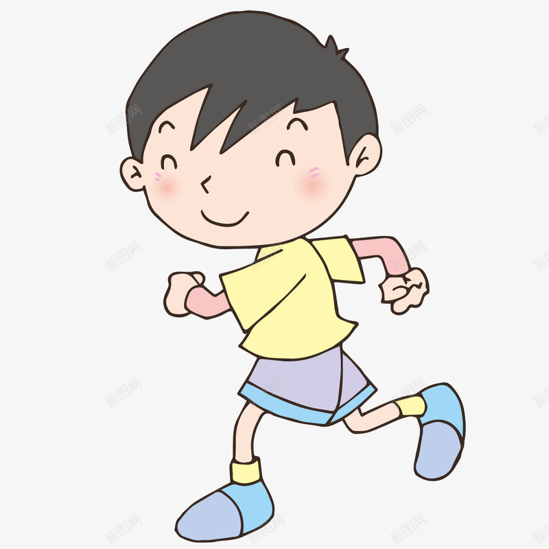 奔跑的少年png免抠素材_88icon https://88icon.com 人物 卡通 可爱少年 奔跑少年 开心少年