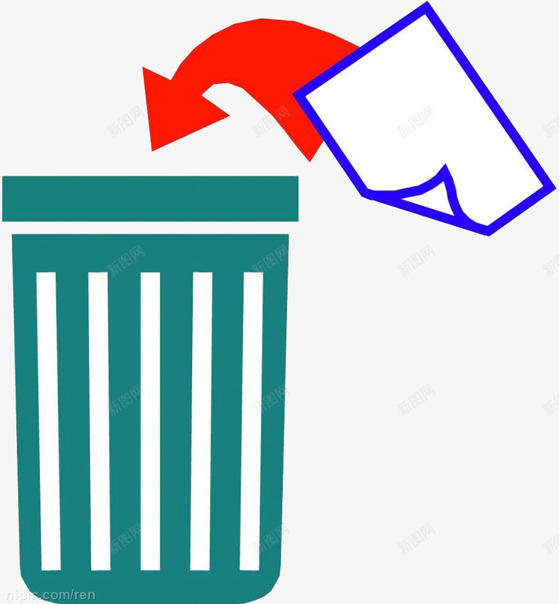 不可回收png免抠素材_88icon https://88icon.com 不可回收 垃圾桶 标志 蓝色