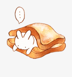 睡在面包里的小白兔素材