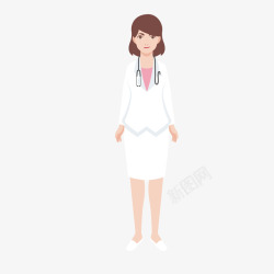 女医生形象白色衣服可爱护士矢量图高清图片