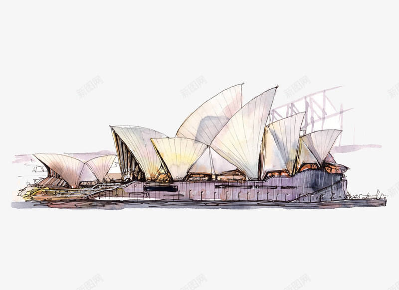 悉尼歌剧院png免抠素材_88icon https://88icon.com 卡通 手绘 水彩建筑 著名建筑