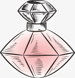 手绘钻石粉色香水素材