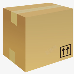 黄色纸箱牛皮包装箱矢量图素材