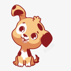 小斑点狗可爱卡通小狗装饰插画高清图片