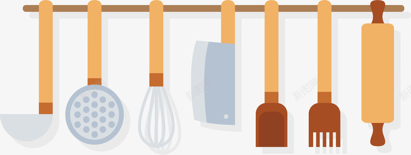 厨房做饭工具png免抠素材_88icon https://88icon.com 厨具 打蛋器 汤勺 烹饪工具 矢量素材