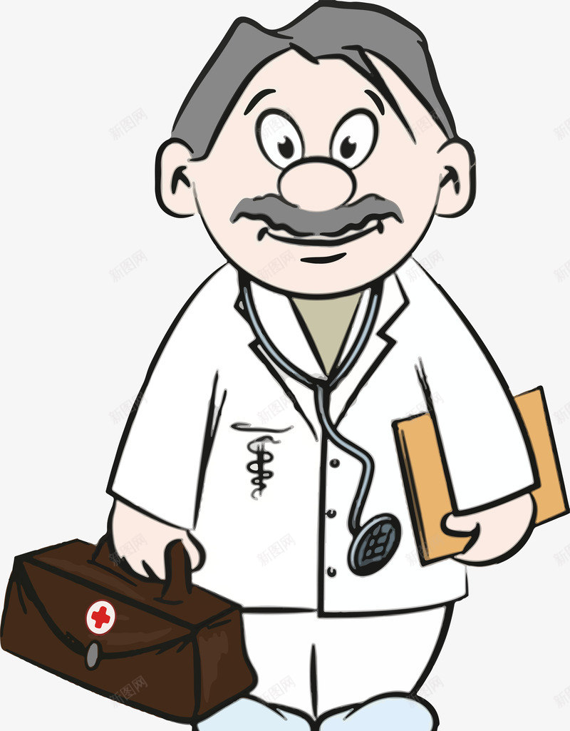 卡通提着包的男医生png免抠素材_88icon https://88icon.com AI 劳动者 卡通 卡通人物 家庭医生 提包 提着包的男医生 男人 职业
