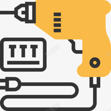 电钻图标黄色冲击钻图标图标
