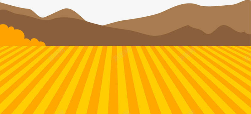 麦田png免抠素材_88icon https://88icon.com 卡通 山脉 棕色 秋田 金色