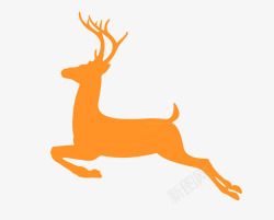 鹿剪影矢量图手绘麋鹿高清图片