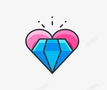 爱心钻石心形图标图标