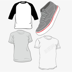男式运动鞋和T恤矢量图素材