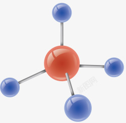手绘风格立体原子球矢量图素材