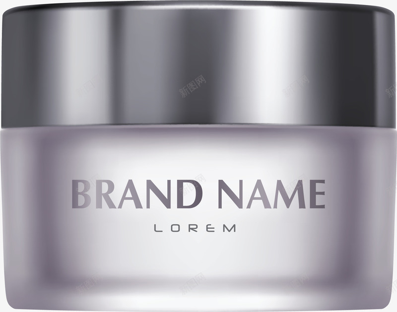 银白色护肤面霜瓶子png免抠素材_88icon https://88icon.com 护肤品 晚霜 矢量png 银白色 银色瓶子 面霜