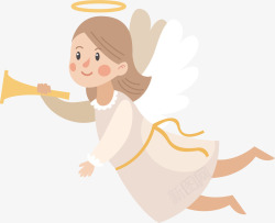 天使妈妈飞行天使卡通插画矢量图高清图片