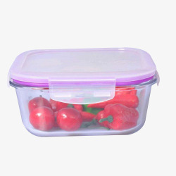 玻璃保鲜盒装小番茄的器皿玻璃保鲜盒高清图片