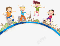 跳跃的儿童快乐的儿童高清图片