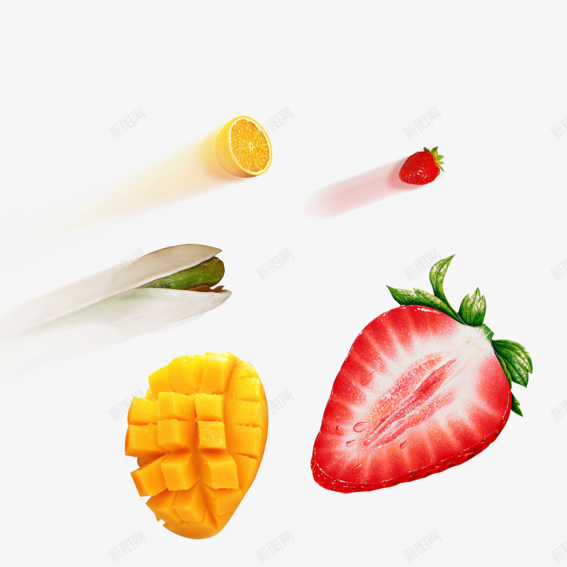 双十二漂浮水果png免抠素材_88icon https://88icon.com 吃货 开心果 橙子 芒果 草莓