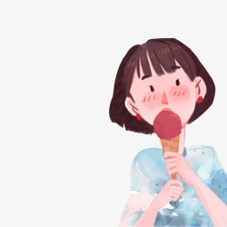吃冰淇淋素材