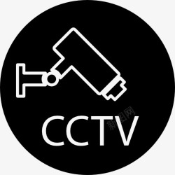 CCTV标志监控摄像机和CCTV标志一圈图标高清图片